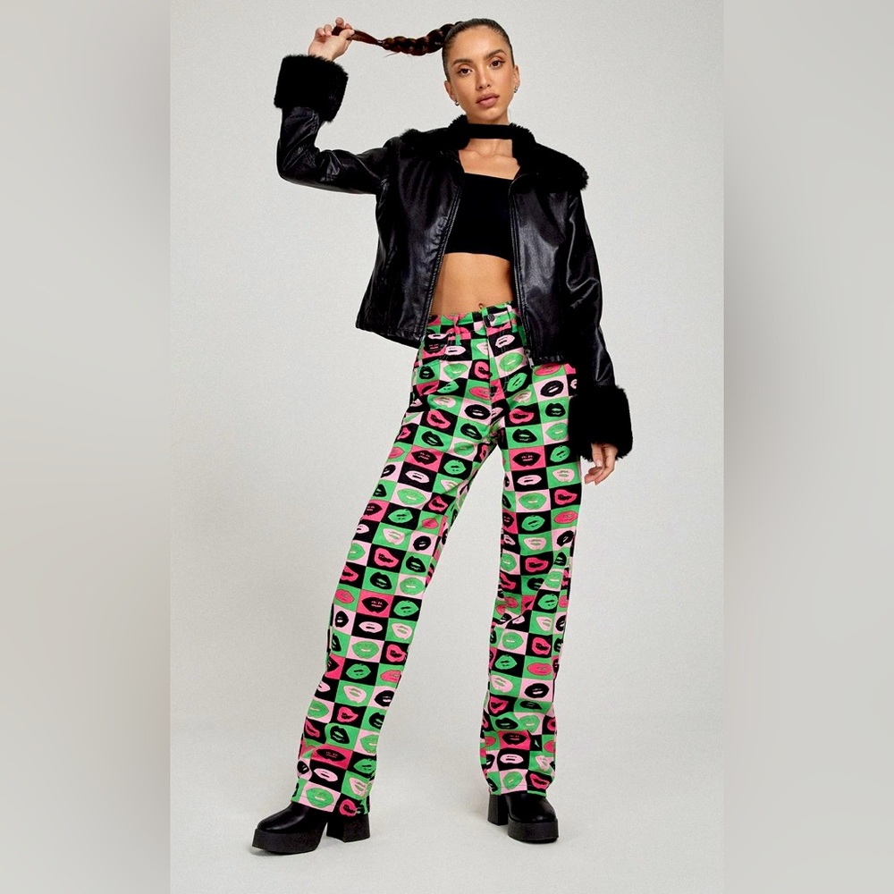 Motel Rocks Parallel Jeans in Lips Green
